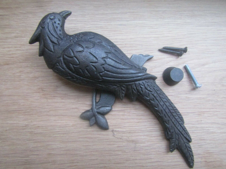 Parrot Birds of Paradise Door Knocker Antique Iron.