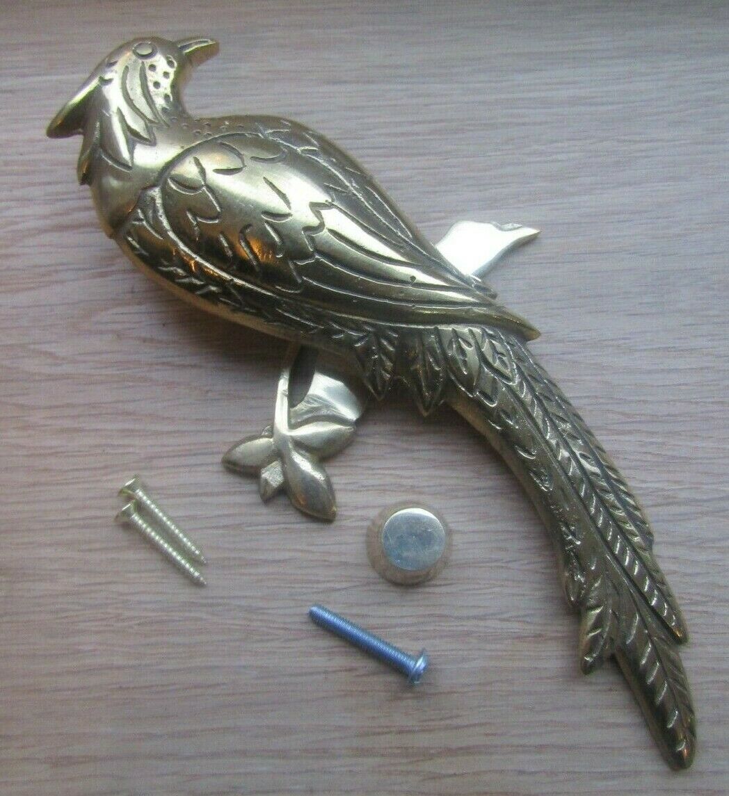 Parrot Birds Of Paradise Door Knocker Polished Brass.