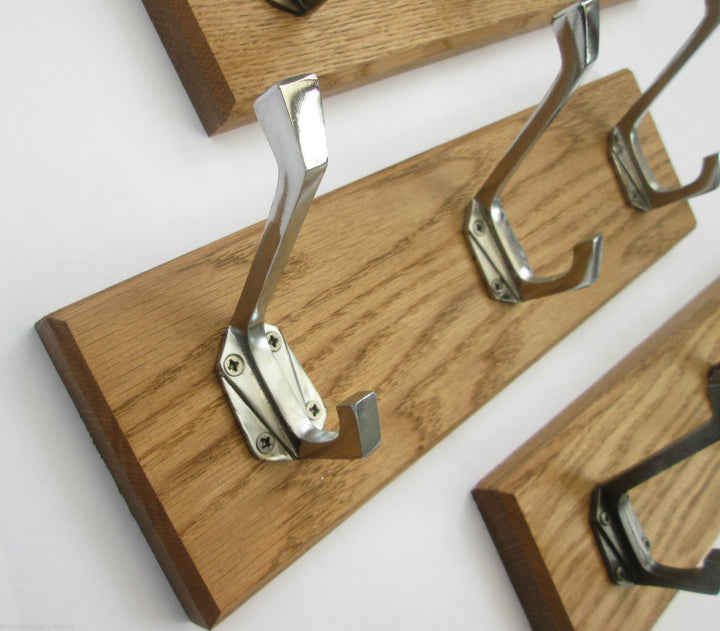 Polished Chrome Art Decor Coat Hook Rail.