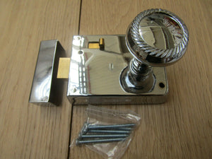 4inch Rim Latch Polished Chrome & Georgian Rim Polished Chrome Set.