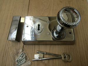 5.5inch Rim Lock Polished Chrome & Georgian Rim Polished Chrome Set.