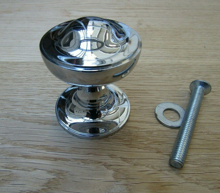 Victorian Centre Door Knob Polished Chrome.