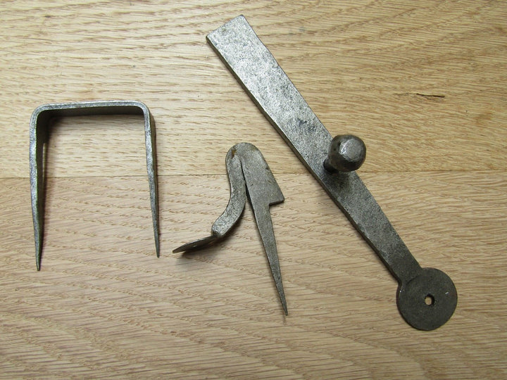 Hand-Forged Penny end door latch Large Antique Iron.