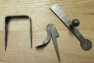 Hand-Forged Penny end door latch Small Antique iron.
