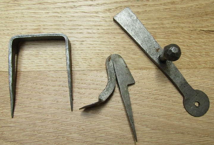 Hand-Forged Penny end door latch Small Antique iron.