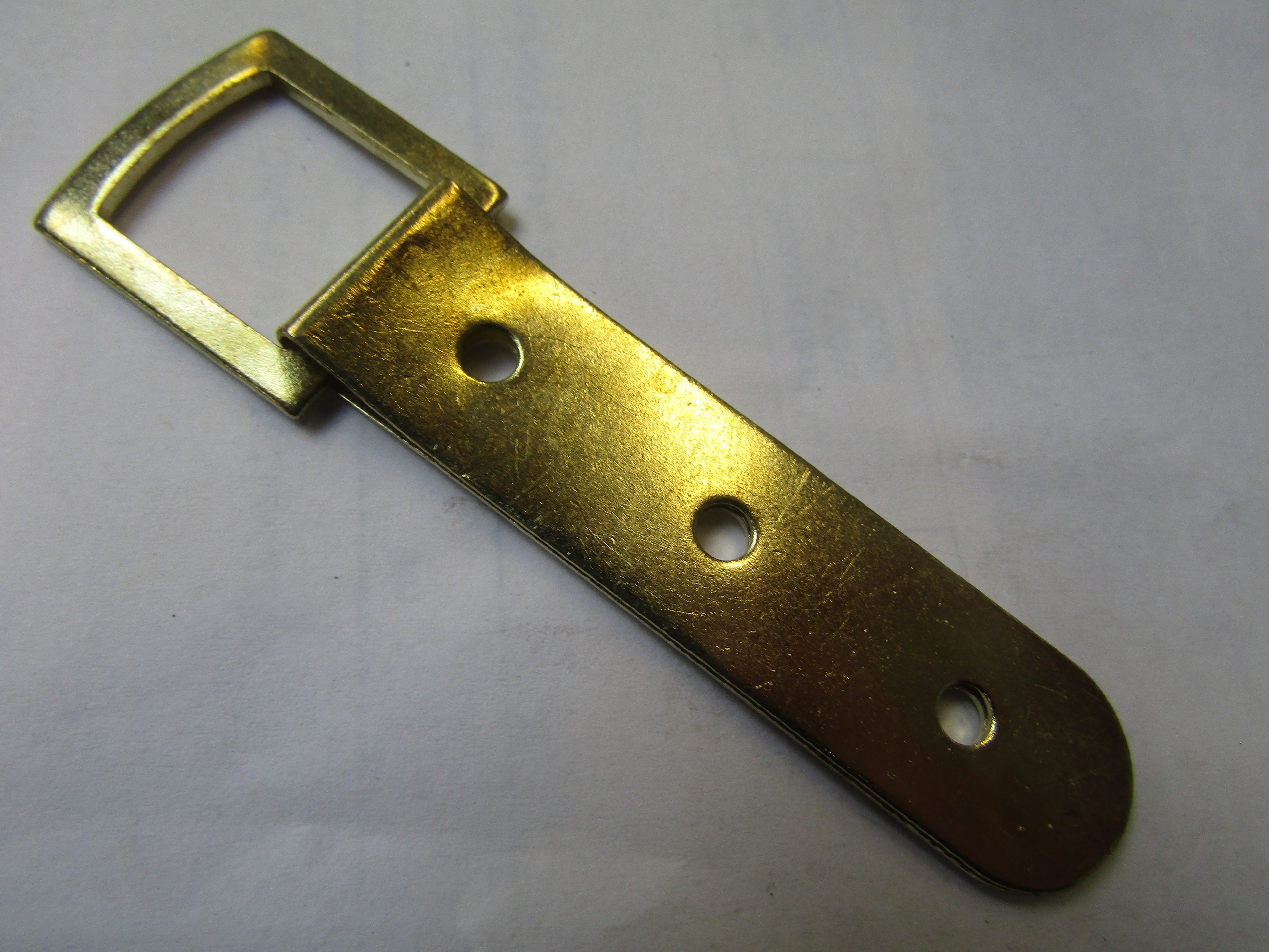 Pack of 10 Picture Hanging Straps Brass Gold 3 holes.