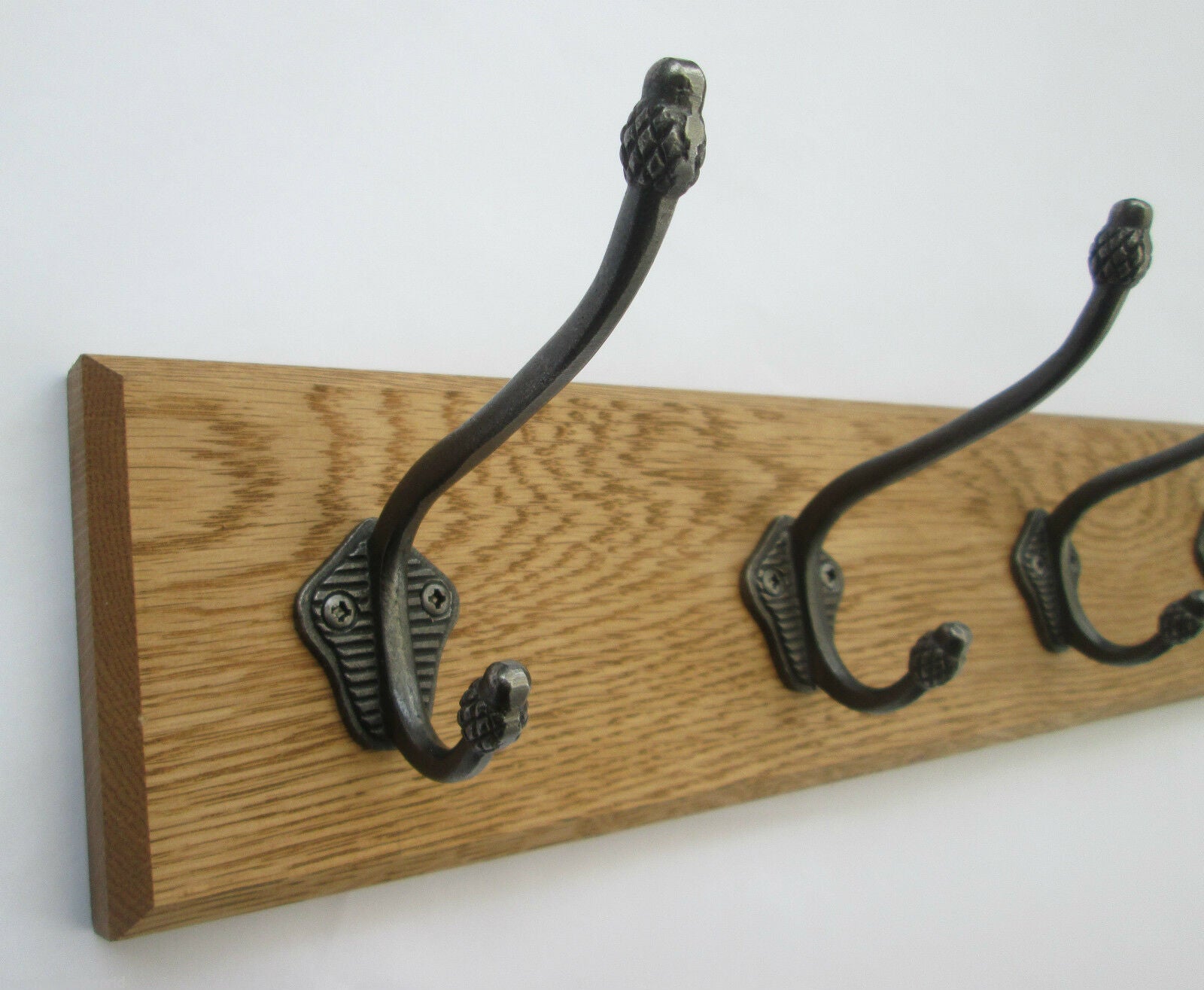 Antique Iron Pineapple Tip 7 Hook Coat Rail 78cm.