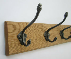 Antique Iron Pineapple Tip 9 Hook Coat Rail 98cm.