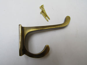 Pack Of 5 Plain Hall Stand Hat & Coat Hooks Antique Brass.