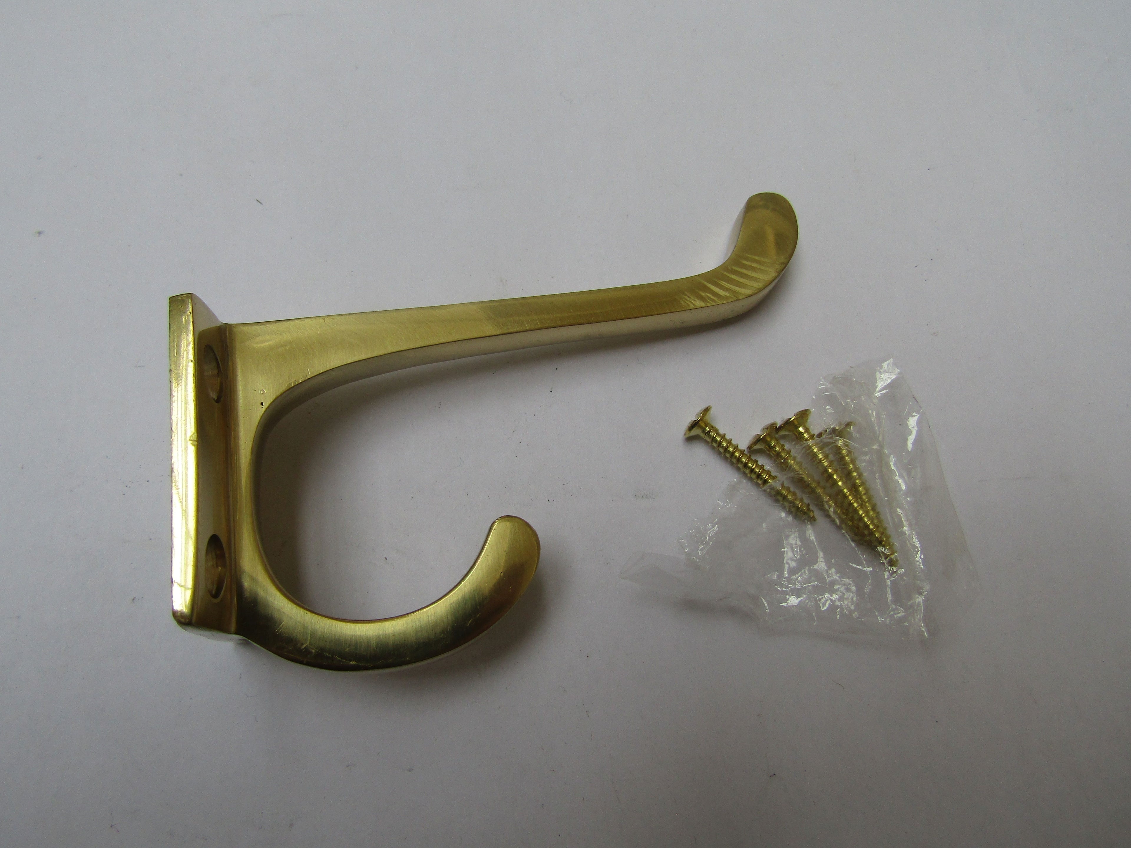 Plain Hall Stand Hat & Coat Hook Polished Brass.