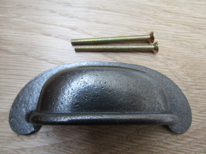 Lipped Rear Fix Cup Pull Handle Antique Iron.