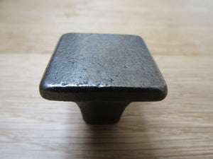 30mm Plain Square Shaker Cupboard Knob Antique Iron.