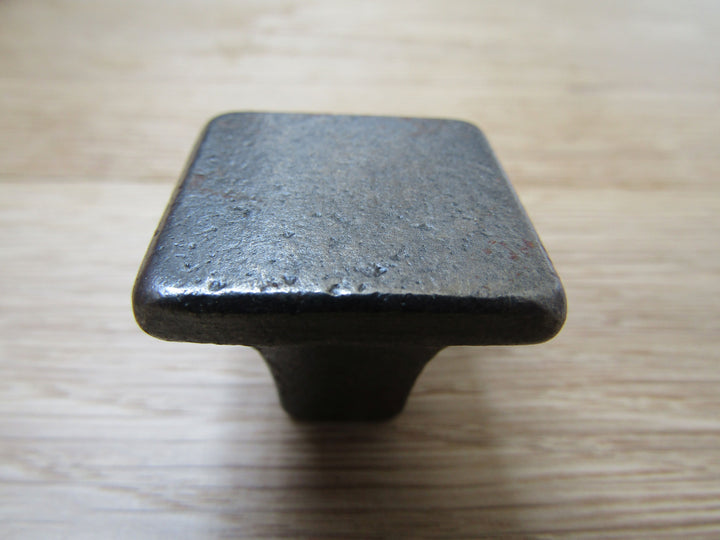 30mm Plain Square Shaker Cupboard Knob Antique Iron.