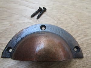 Cast Iron Small Victorian Cup Pull Handle Antique Copper.