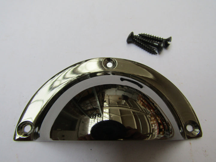 Small Victorian Cup Pull Handle Black Nickel.