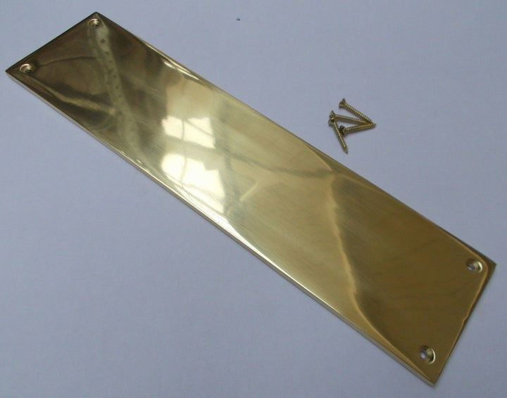 Plain Victorian Polished Brass Finger Plate.