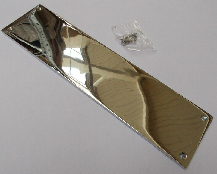 Plain Victorian Polished Chrome Finger Plate.