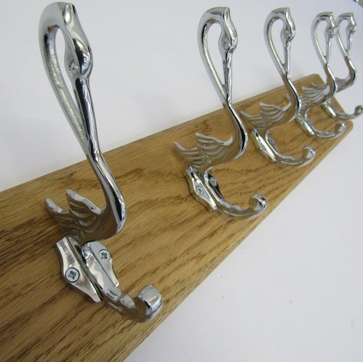 Polished Chrome Pelican 8 Hook Coat Rail 88cm.
