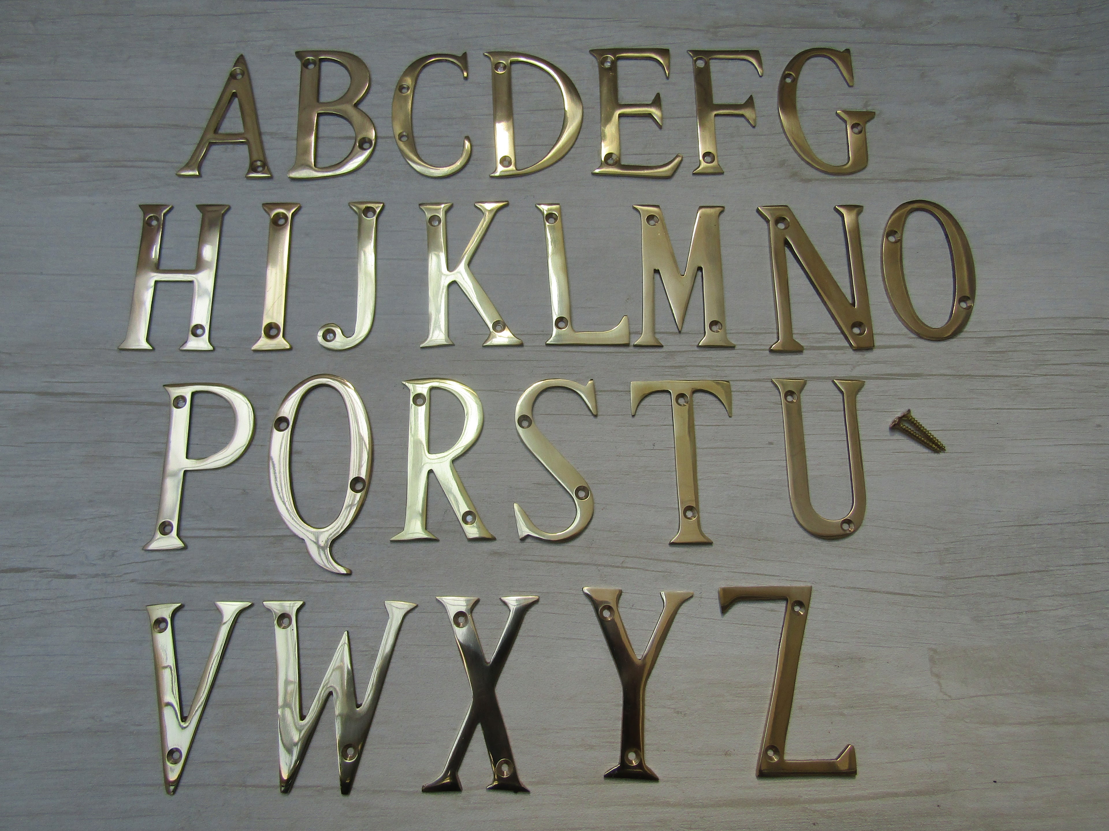 3inch Polished Brass Letter E.