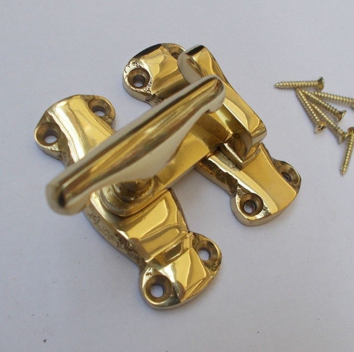 Cupboard tee catch Polished Brass.