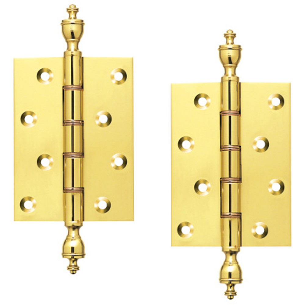 4inch Pair Of Brass Finial Hinges.