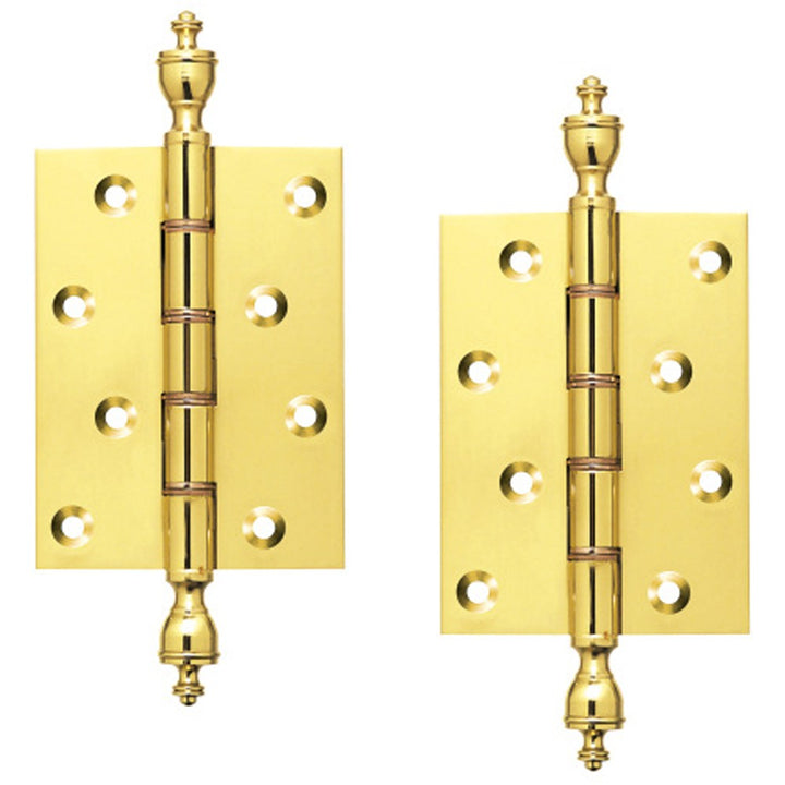 4inch Pair Of Brass Finial Hinges.