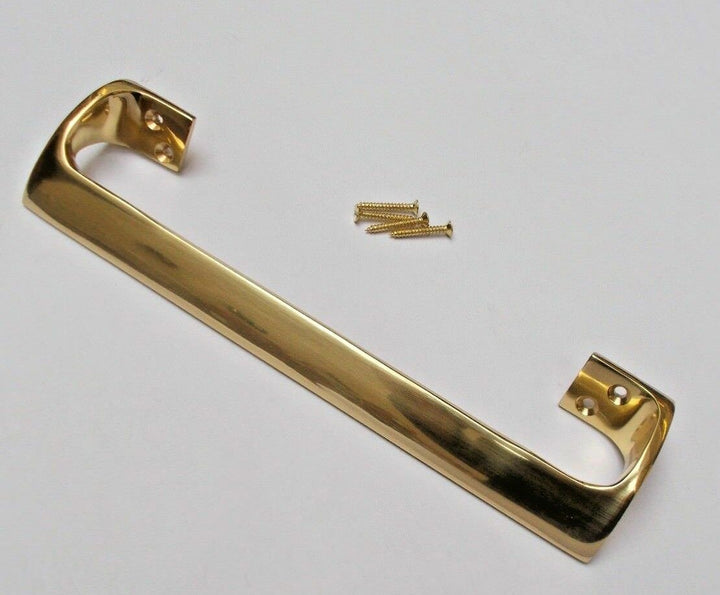 Oval Cranked handle Polished Brass 9inch.