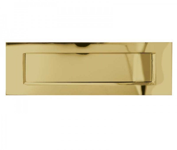 10 x 4inch Plain Letter Plate Polished Brass.