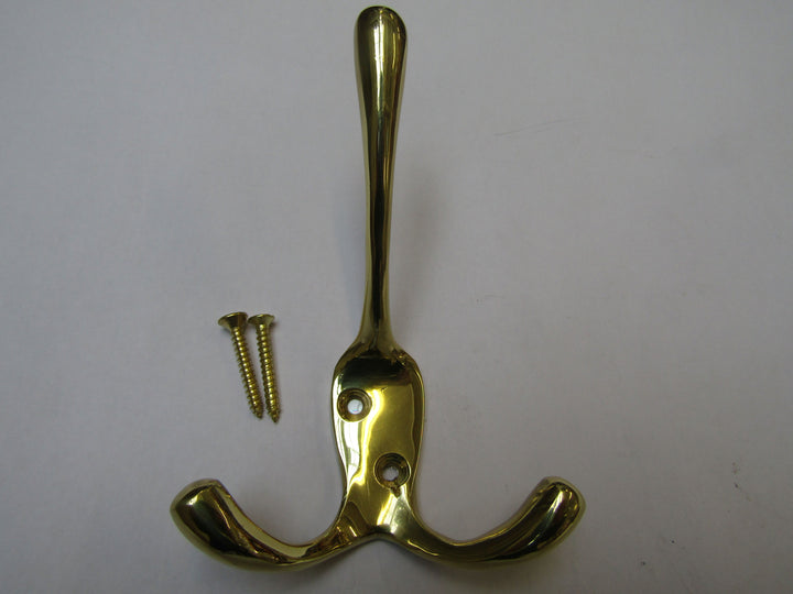 Liberty Victorian Triple Hook Polished Brass.