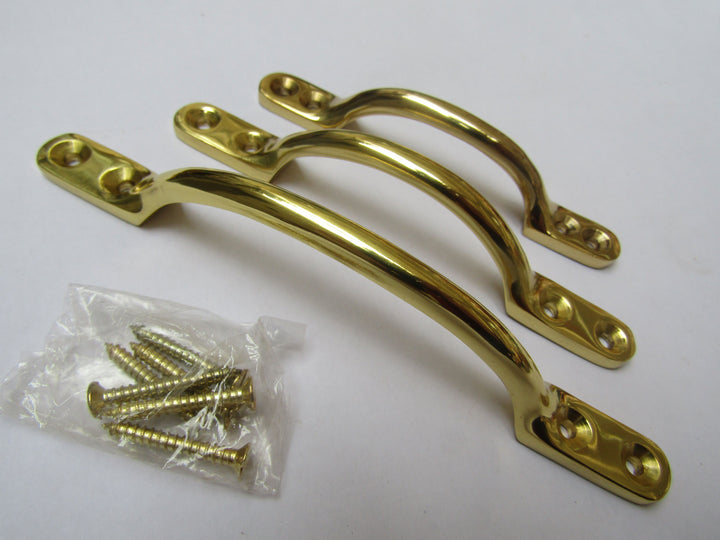 Sash Cabinet Pull Handle Polished Brass 5inch.