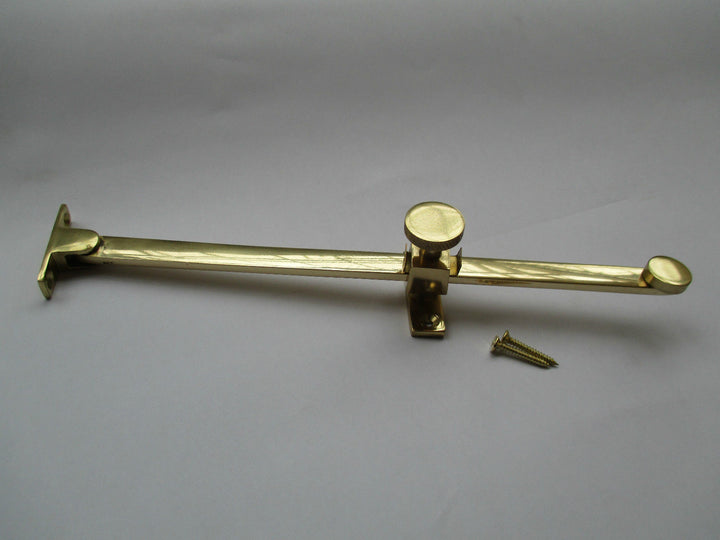 Polished Brass Screw down Stay 10inch.
