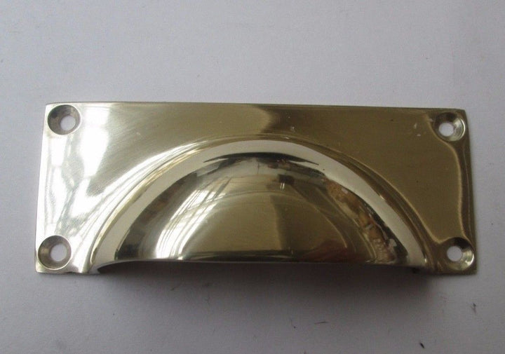 Small Rectangular Cup Handle Polished Brass.