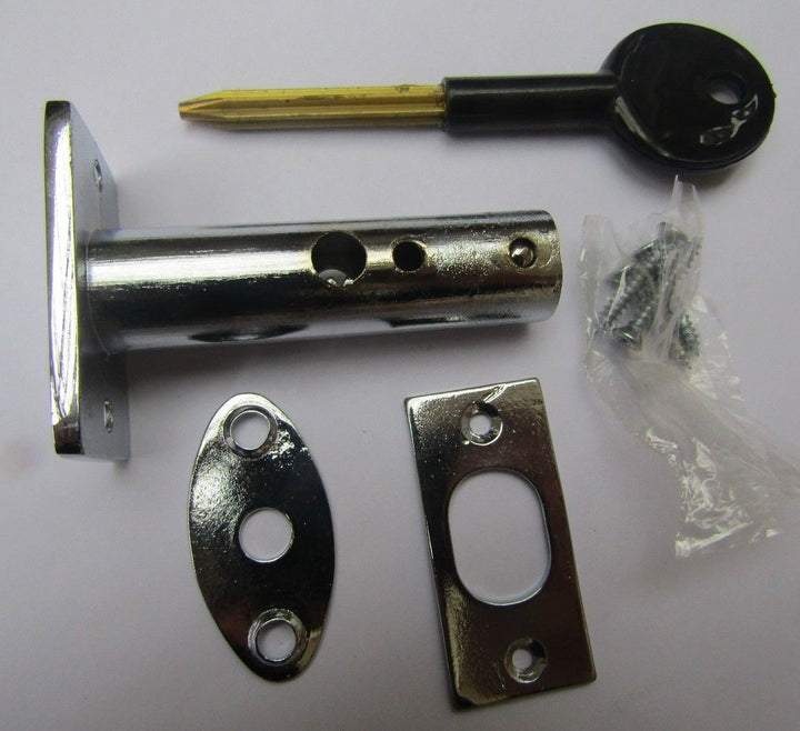Polished Chrome door Rackbolt + Key.