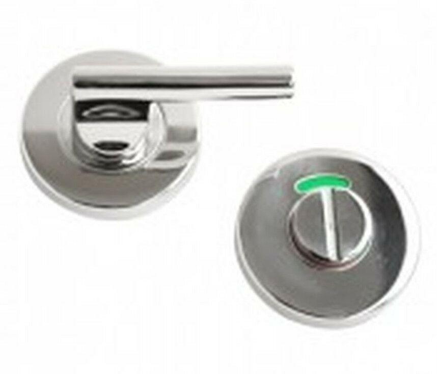 Bathroom Thumb Turn Door lock Polished Steel- Disabled.