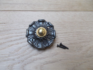 Poppy Small Bell Push Antique Iron.