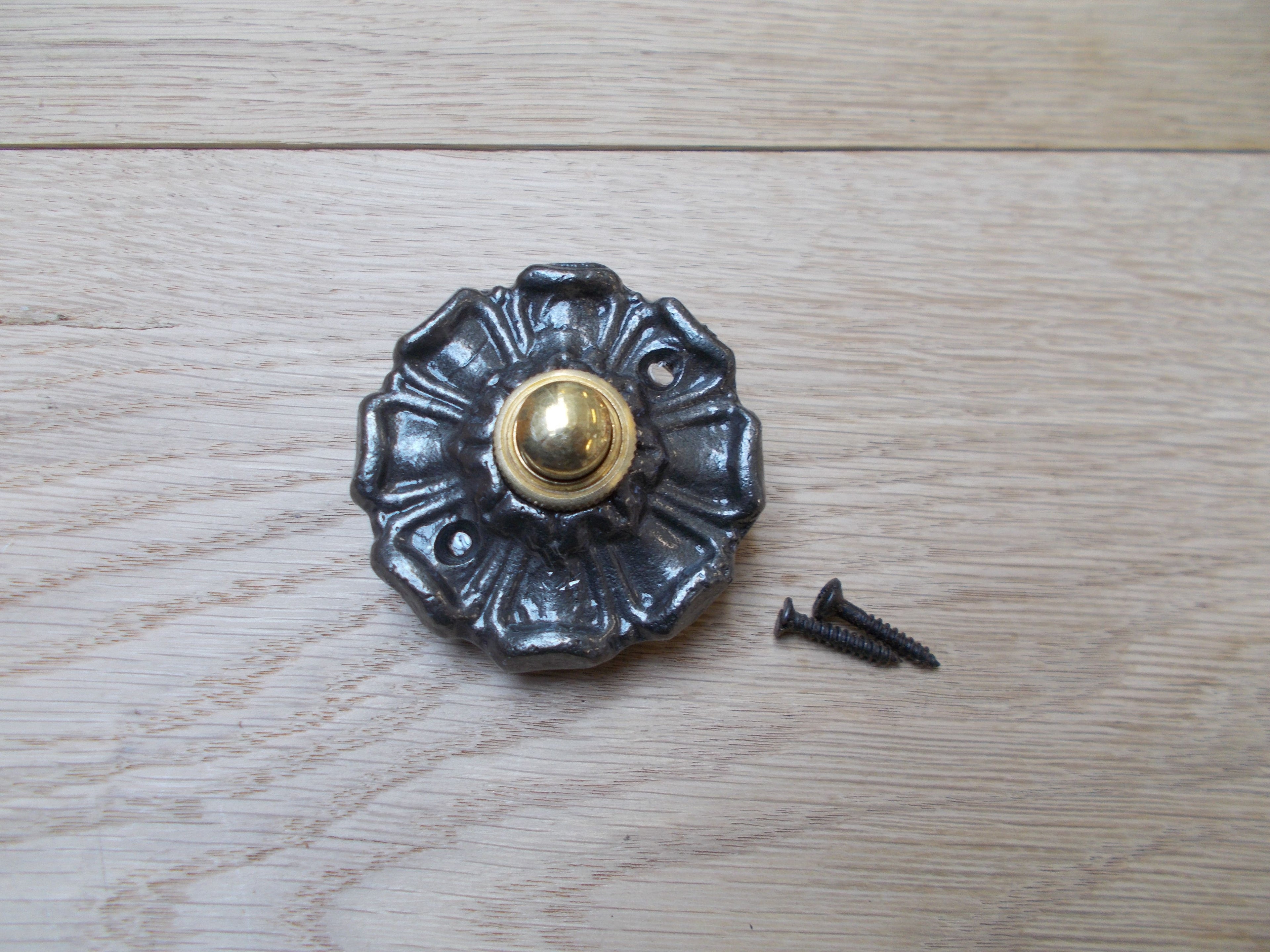 Poppy Small Bell Push Antique Iron.