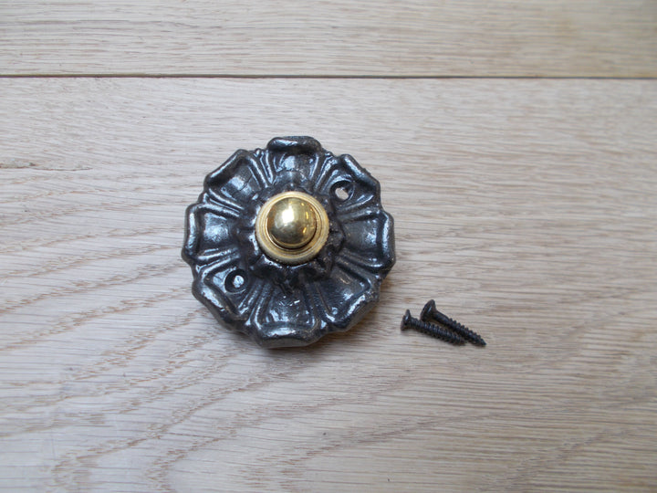 Poppy Small Bell Push Antique Iron.