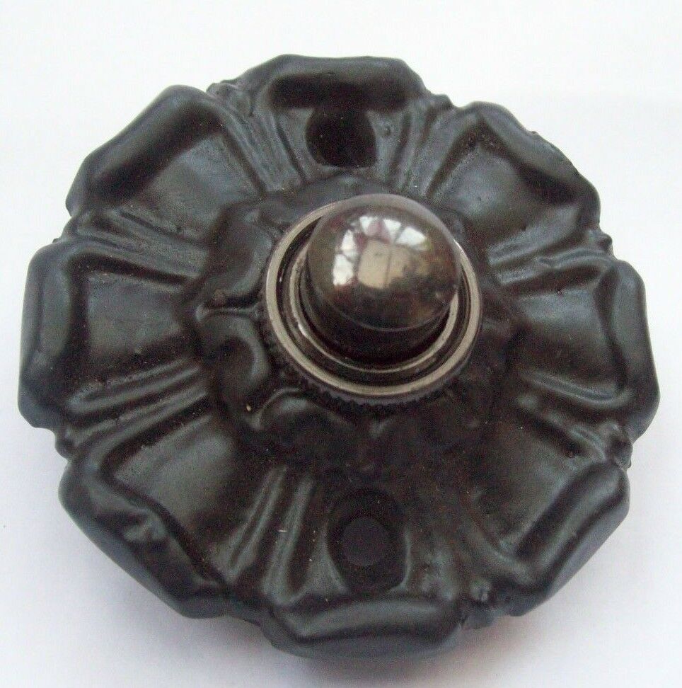Poppy Small Bell Push Black Antique.