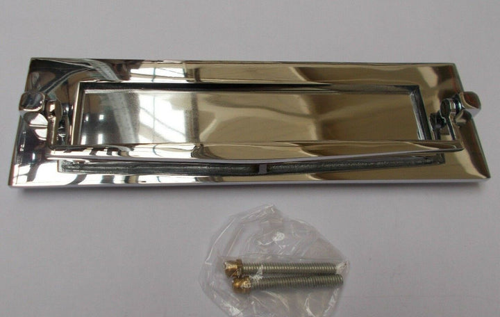 12inch Postal Door Knocker Polished Chrome.