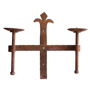 Hand forged Candle holder Double church gothic Rustic.