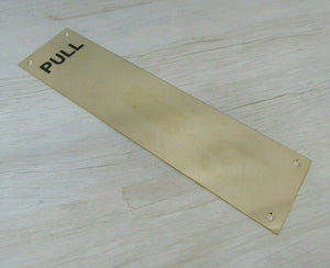 Polished Brass Pull Finger Plate.