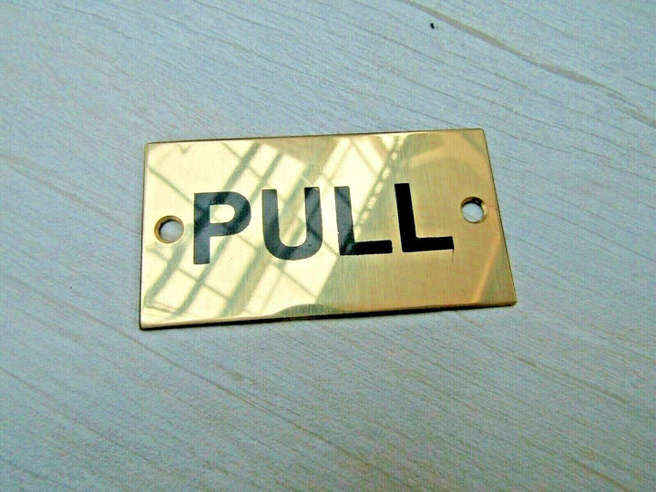 Rectangular Brass Pull Door Sign.