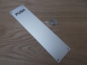 Satin Anodised Aluminium Push Finger Plate.