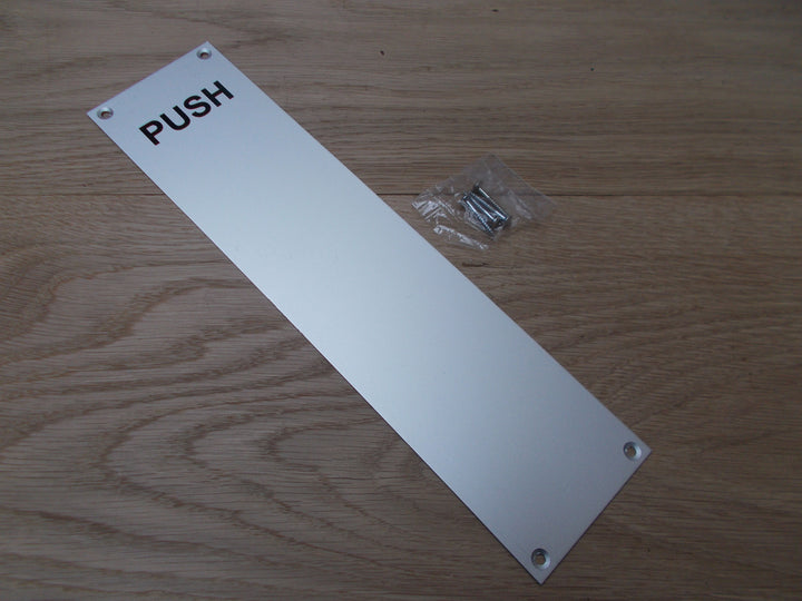 Satin Anodised Aluminium Push Finger Plate.