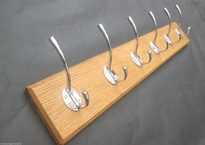 Polished Chrome Victorian 5 Hook Coat Rail 58cm.