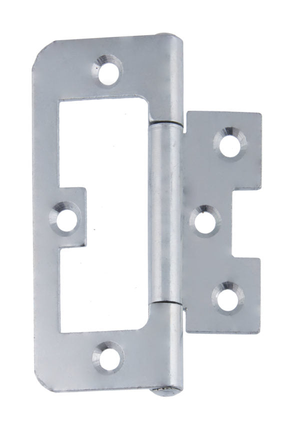 Flush Hinge 75mm Bright Zinc Plated Plain Bearing