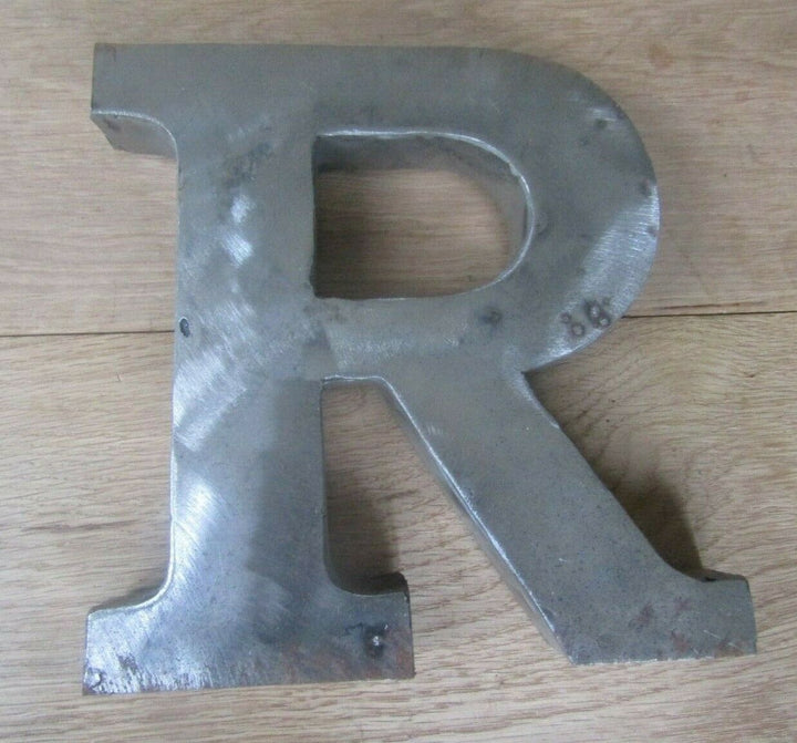 8inch Large Rustic Steel Letter R.