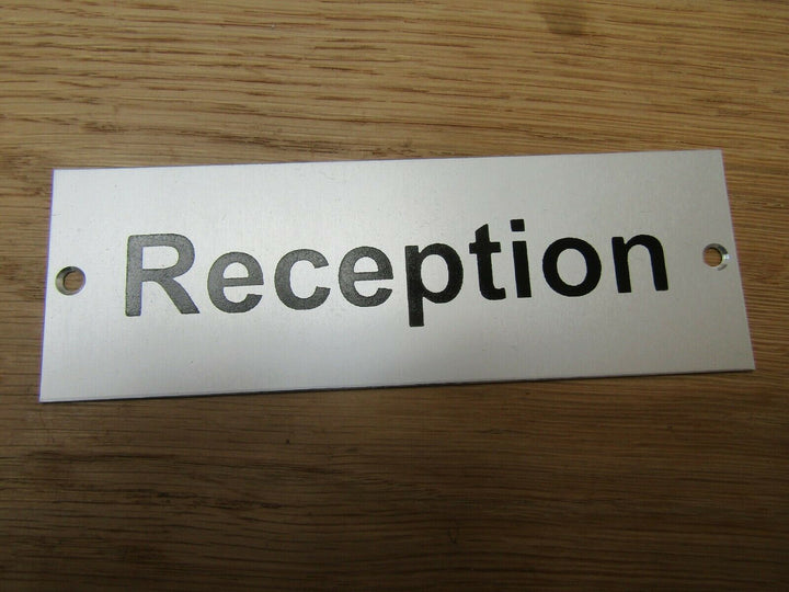 Rectangular Satin Aluminium Reception Door Sign.