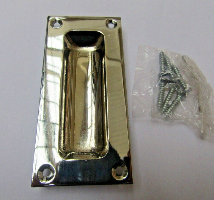 90mm Rectangular Recessed Slide Handle Polished Chrome.