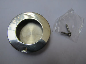 Polished Steel 65mm small Round recessed handle.